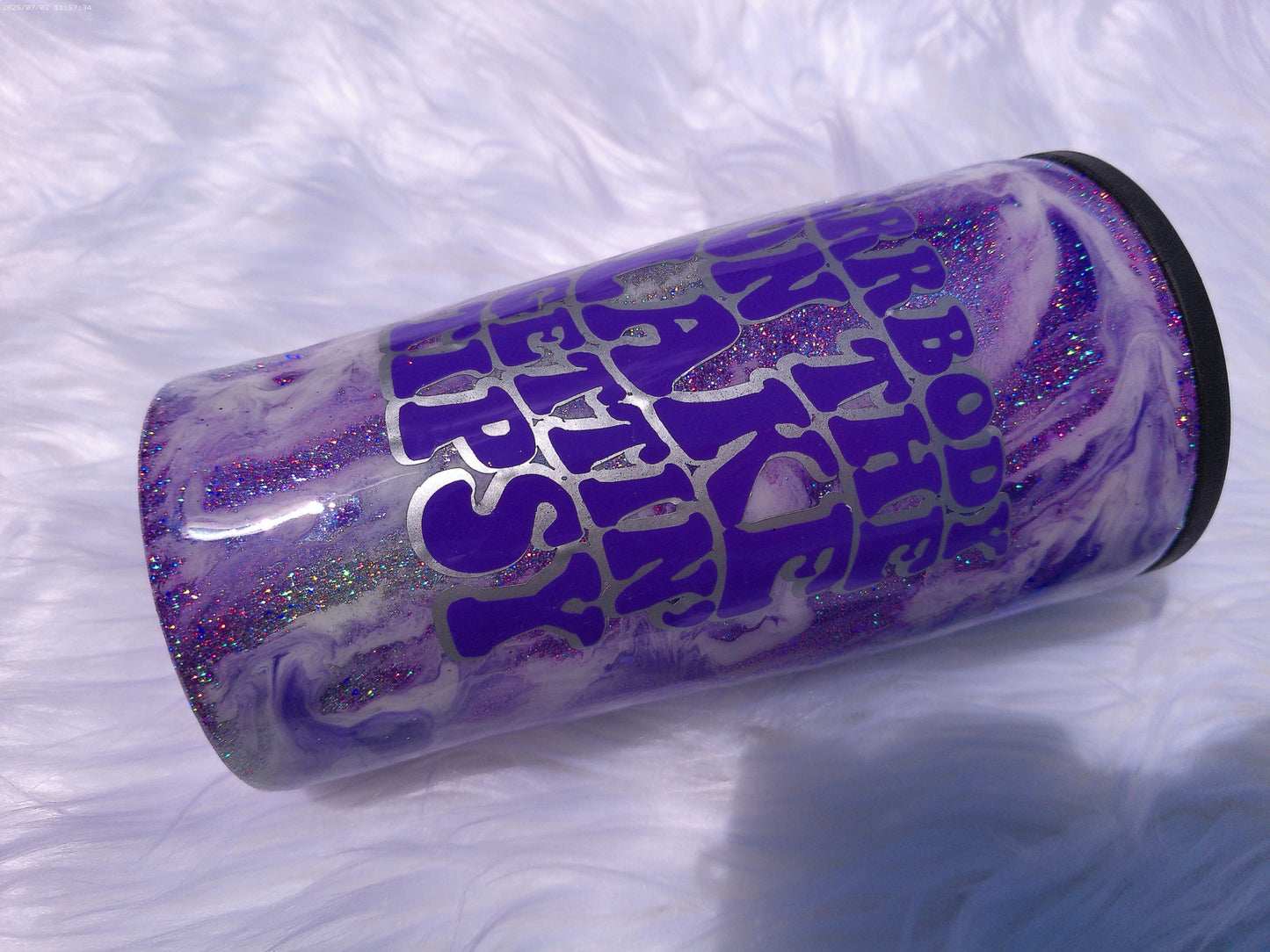 4 in 1 Errbody on the Lake Gettin' Tipsy Purple Marble Glitter Tumbler