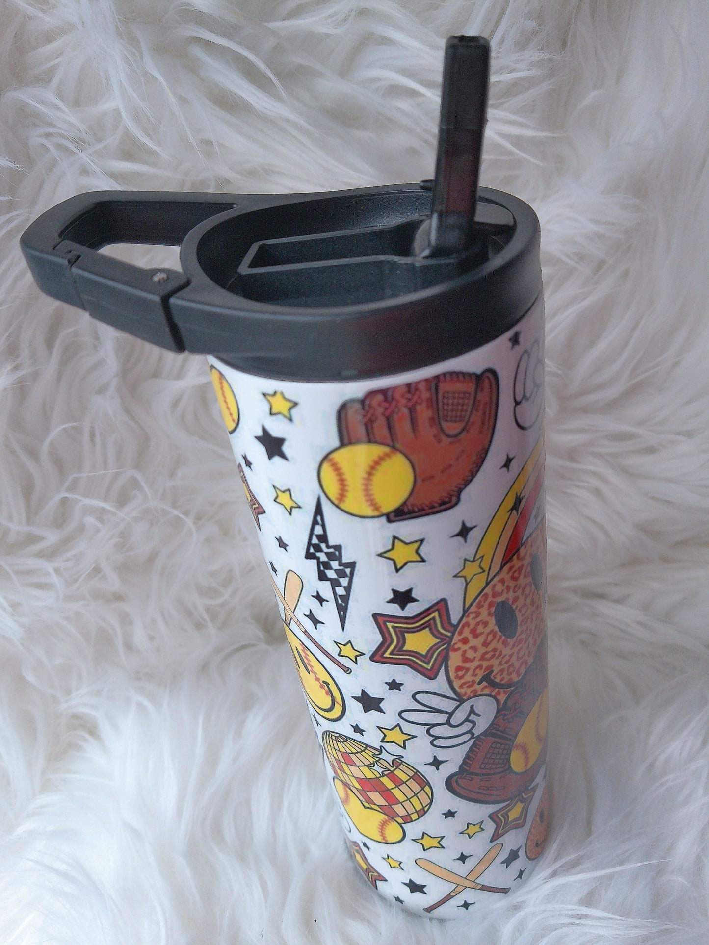 20oz Duo Smiley Softball Sublimated Tumbler